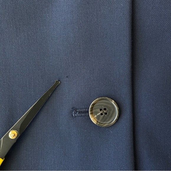 NWT Ann Taylor Womens 16 Navy The Shorter Two Button Blazer Bi-Stretch Academia - Picture 14 of 15